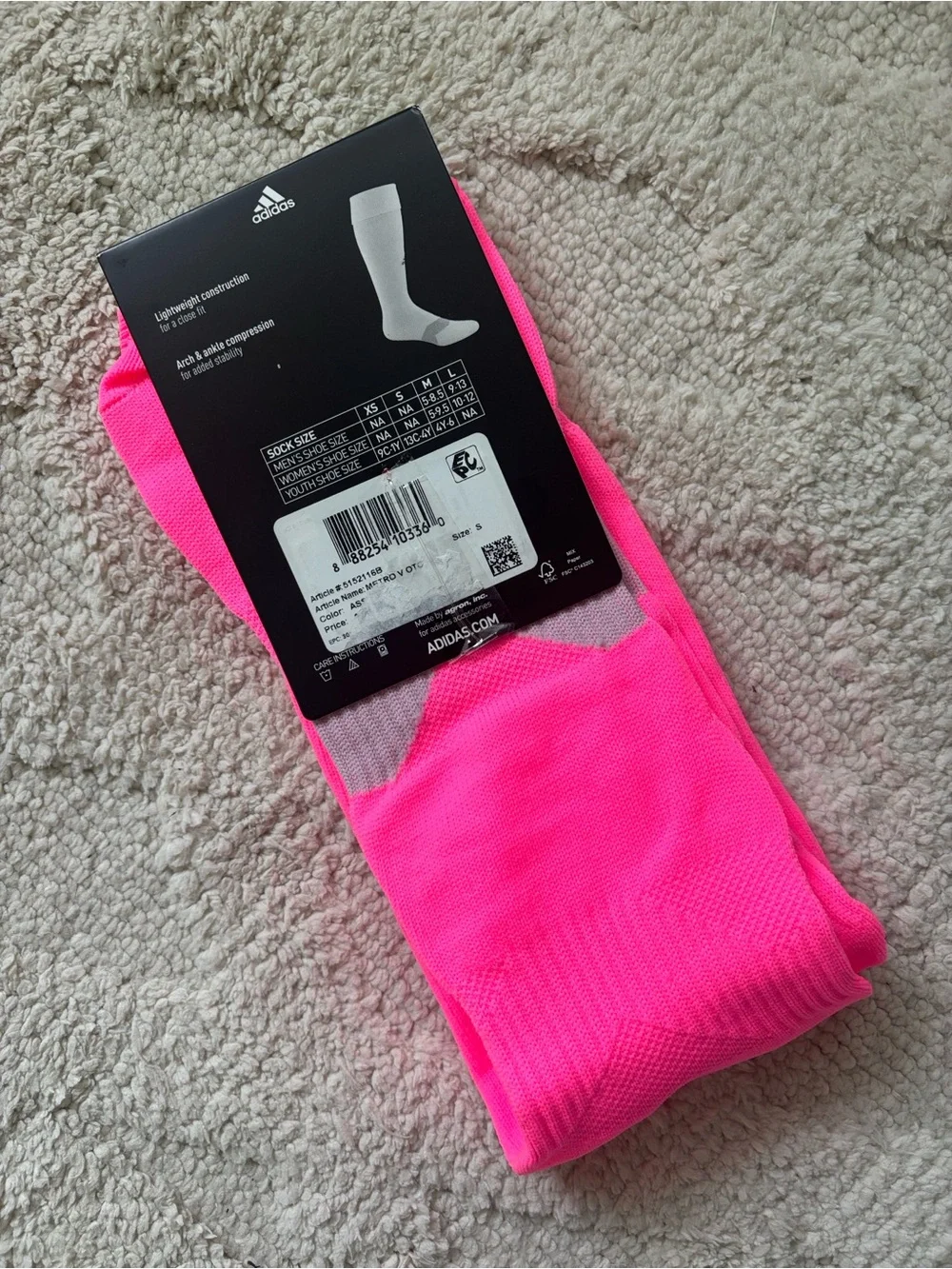 Adidas Metro IV OTC Hot Pink Soccer Socks 🩷